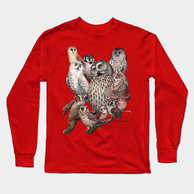 Owls of the Northeast Long Sleeve T-Shirt by JadaFitch